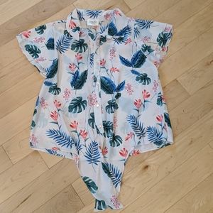 SIENNA SKY - Pink Tropical Tie Top